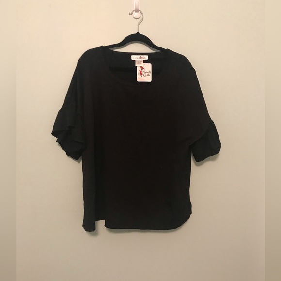 Perfectly Pricilla Tops - NWT Perfectly Priscilla Black Blouse